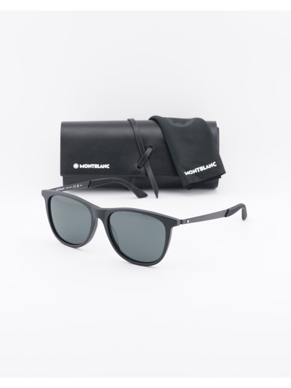 Montblanc MB0330S 001 Square Sunglasses - Black / Grey